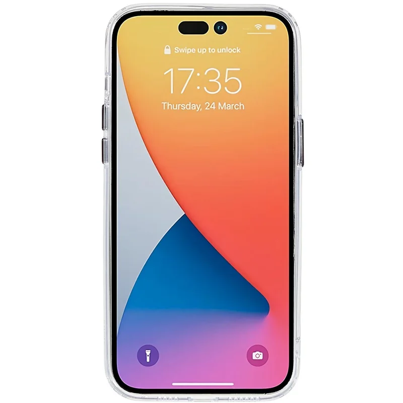 FULEXIN Capa para iPhone 15 Pro Case Transparente Acrílica + TPU Anti-Risco Resistente a Choques - Preto