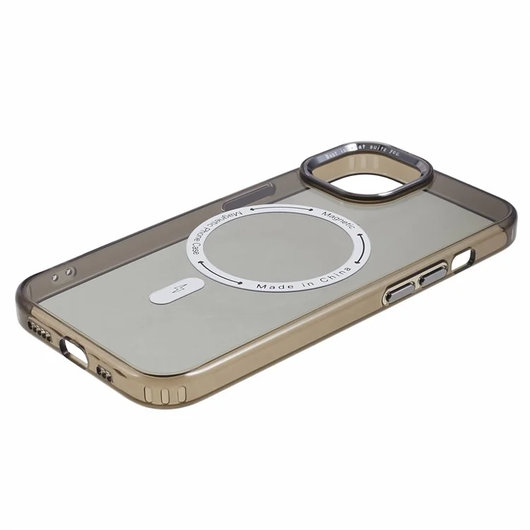 FULEXIN Совместимый с MagSafe чехол для телефона iPhone 15, ударопрочный TPU+Acrylic Slim Phone Case - Transparent Black