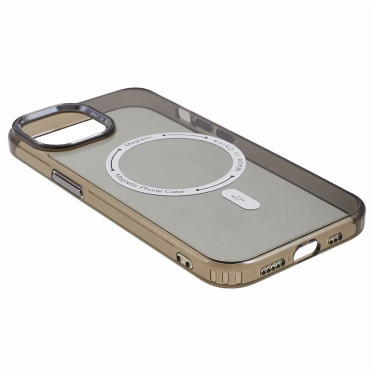 FULEXIN Совместимый с MagSafe чехол для телефона iPhone 15, ударопрочный TPU+Acrylic Slim Phone Case - Transparent Black