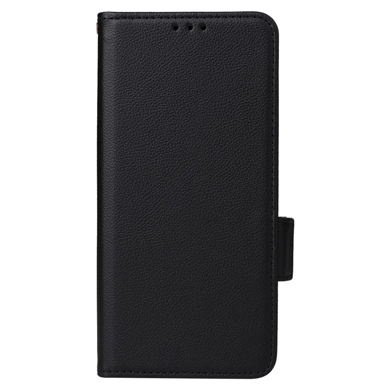 PU Leather Case for Orbic Fun+ 4G , Wallet Phone Shell Litchi Texture Stand Cellphone Cover with Strap - Black