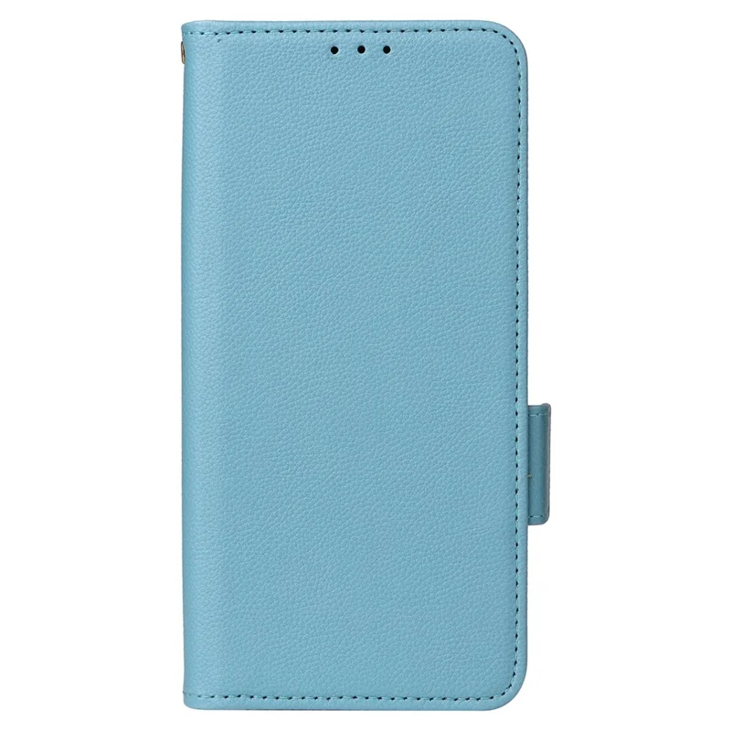 PU Leather Case for Orbic Fun+ 4G , Wallet Phone Shell Litchi Texture Stand Cellphone Cover with Strap - Baby Blue