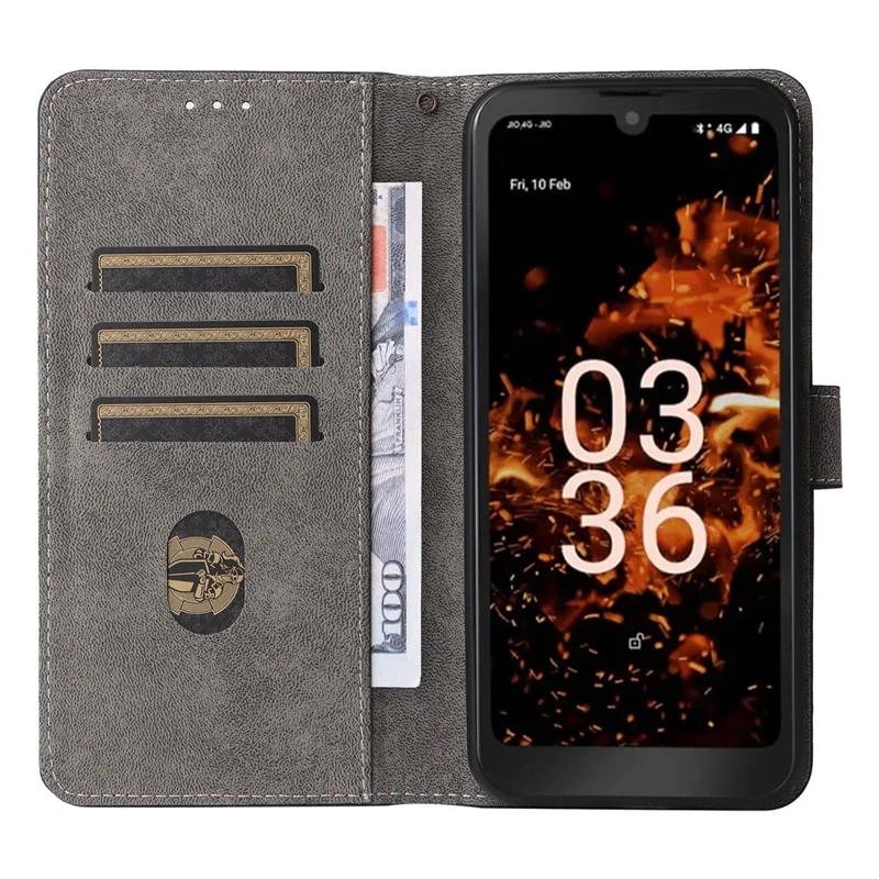 Für Orbic Fun+ 4G Stand Cover Anti-drop Wallet Phone Case RFID Blocking PU Leather Shell mit Gurt - Schwarz