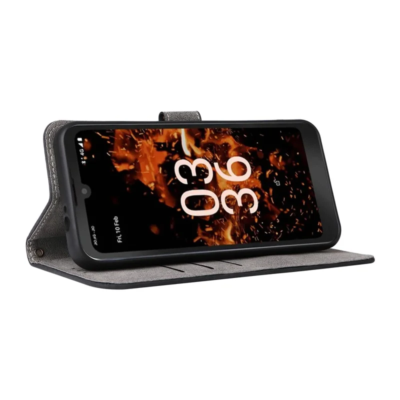 Für Orbic Fun+ 4G Stand Cover Anti-drop Wallet Phone Case RFID Blocking PU Leather Shell mit Gurt - Schwarz