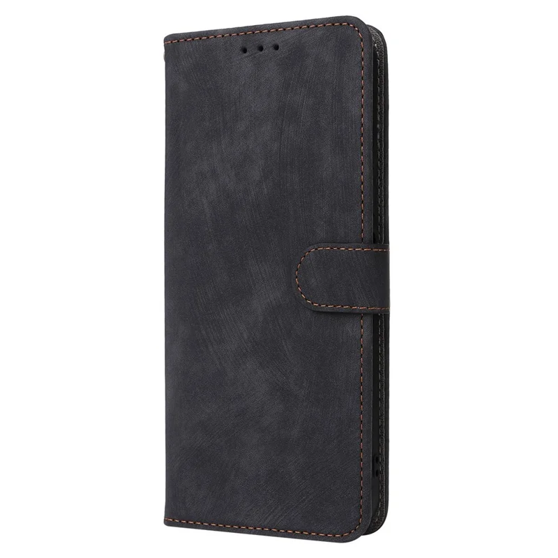 Stand Cover for Blackview Oscal C70 / Oscal Tiger 10 Wallet Phone Case RFID Blocking PU Leather Shell with Strap - Black