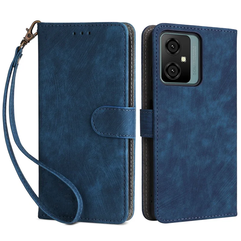 Capa com Suporte para Blackview Oscal C70 / Oscal Tiger 10 Capa Carteira em Couro PU com Proteção RFID e Alça - Azul