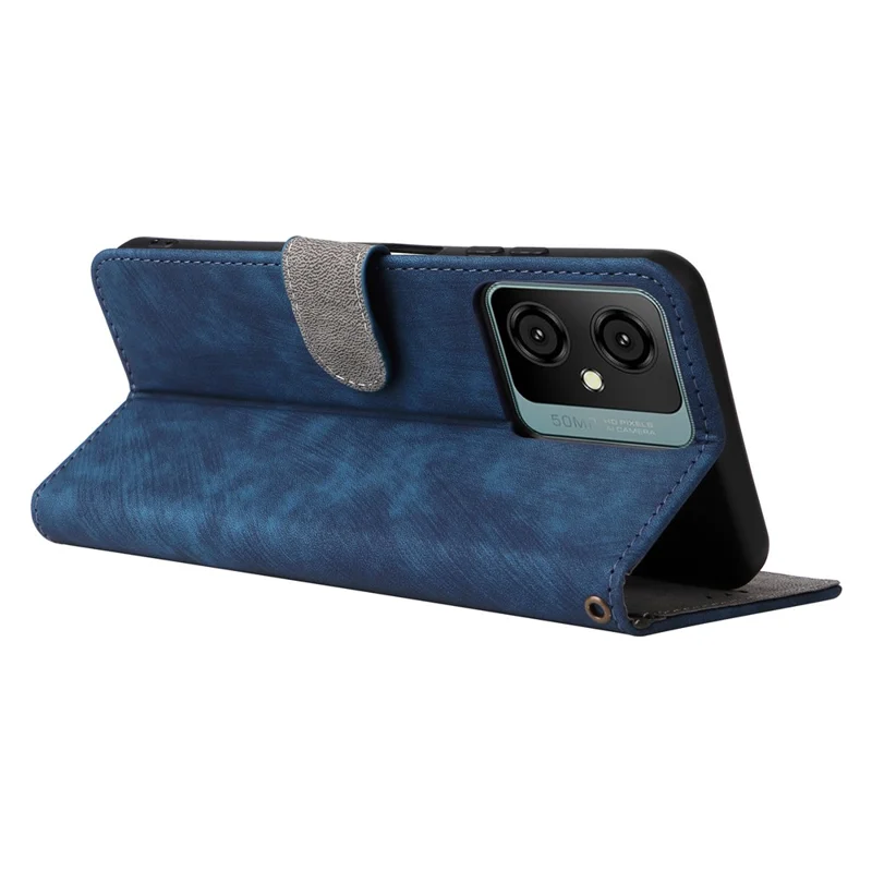 Capa com Suporte para Blackview Oscal C70 / Oscal Tiger 10 Capa Carteira em Couro PU com Proteção RFID e Alça - Azul