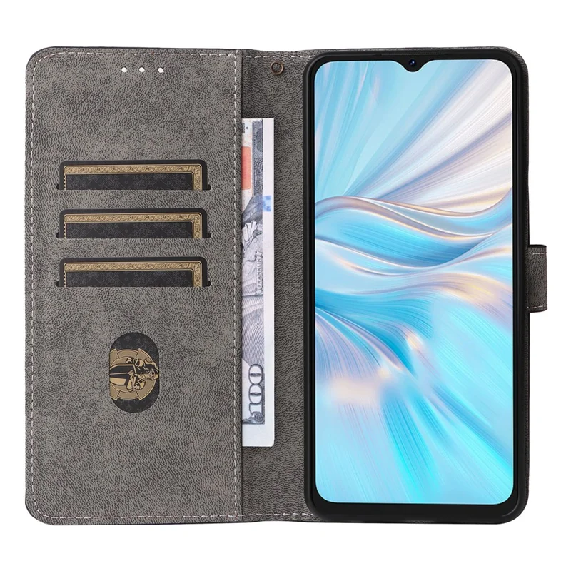 Stand Cover for Blackview Oscal C70 / Oscal Tiger 10 Wallet Phone Case RFID Blocking PU Leather Shell with Strap - Purple