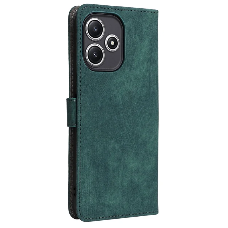 Funda de Cartera para Teléfono Xiaomi Redmi 12 5G (Global) / Note 12R 5G / Poco M6 Pro 5G, Funda con Soporte y Bloqueo RFID de Piel PU con Correa - Verde