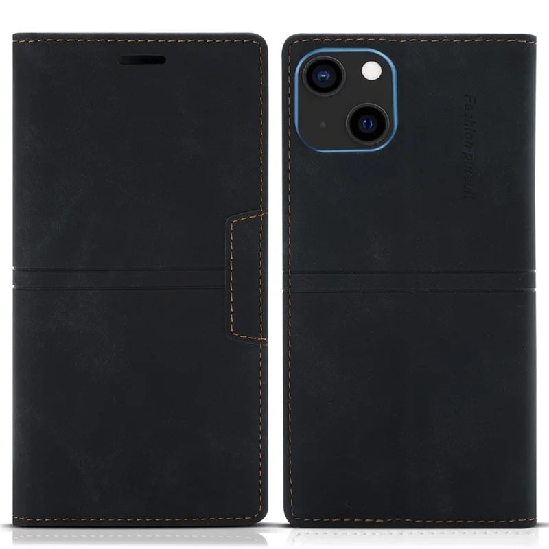 Pour iPhone 15 Full Protection Phone Leather Case Wallet Stand Phone Cover - Noir