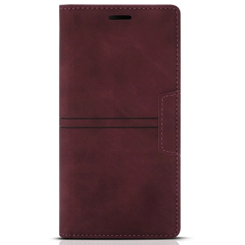 For iPhone 15 Pro Wallet Stand Phone Case PU Leather + TPU Phone Cover - Wine Red
