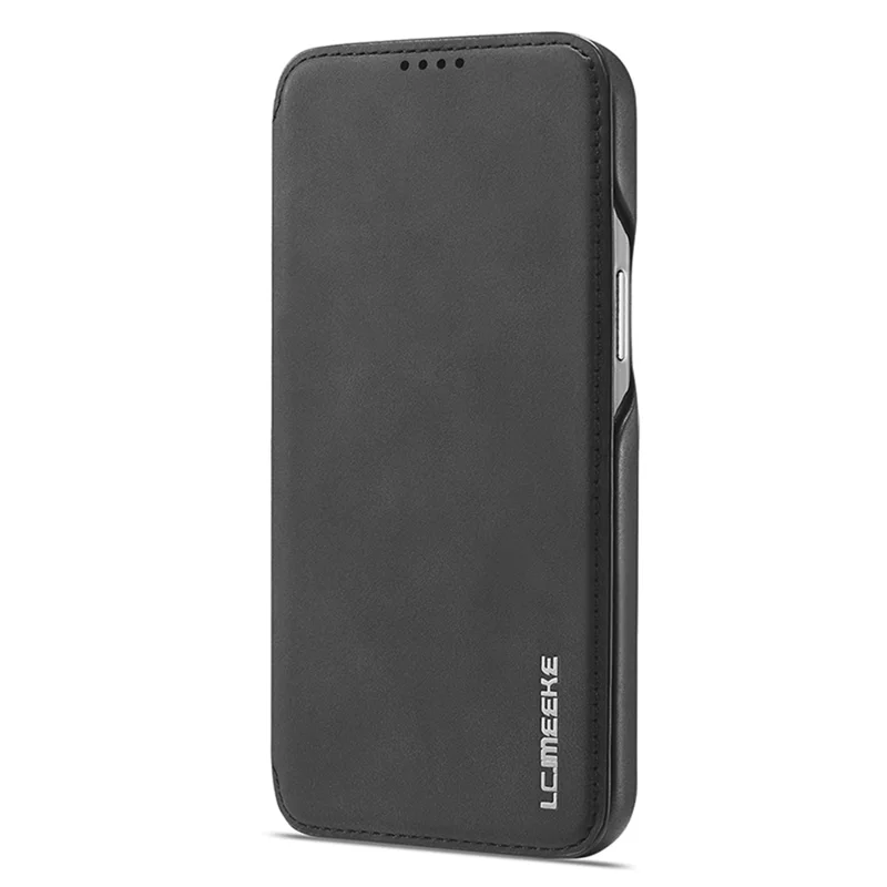 LC.IMEEKE für iPhone 15 Pro Max Stoßfestes Ständer-Cover PU-Leder Handyhülle mit Kartenfach - Schwarz