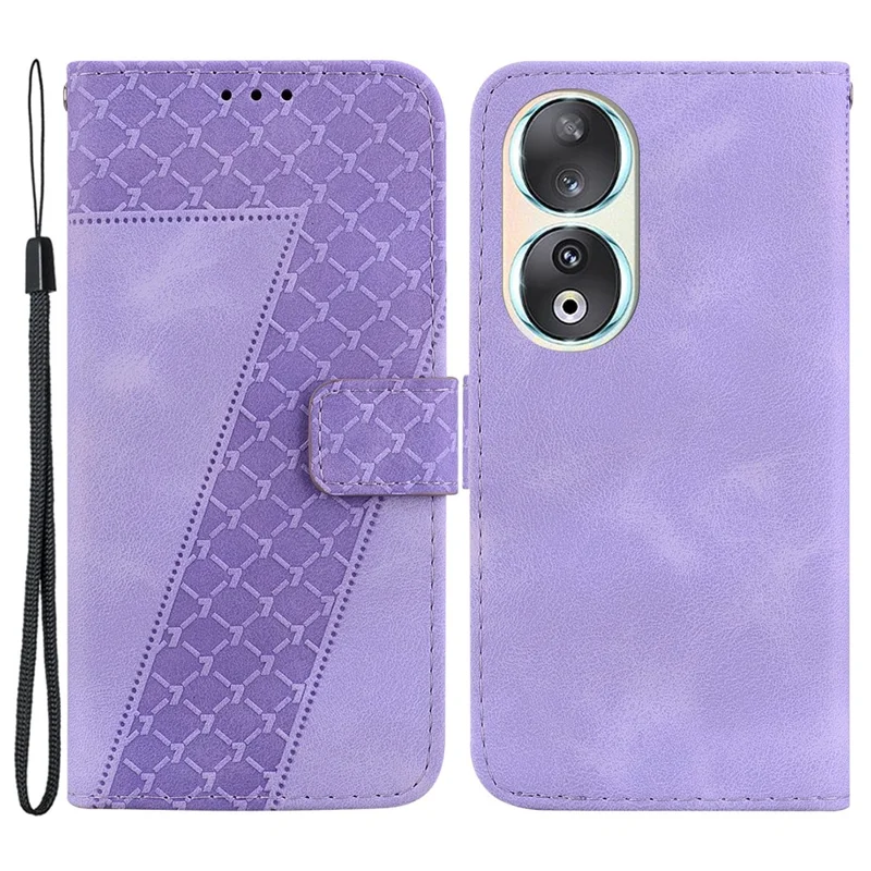 Custodia in pelle PU per Honor 90, cover antiurto antishock a forma di 7 - Viola