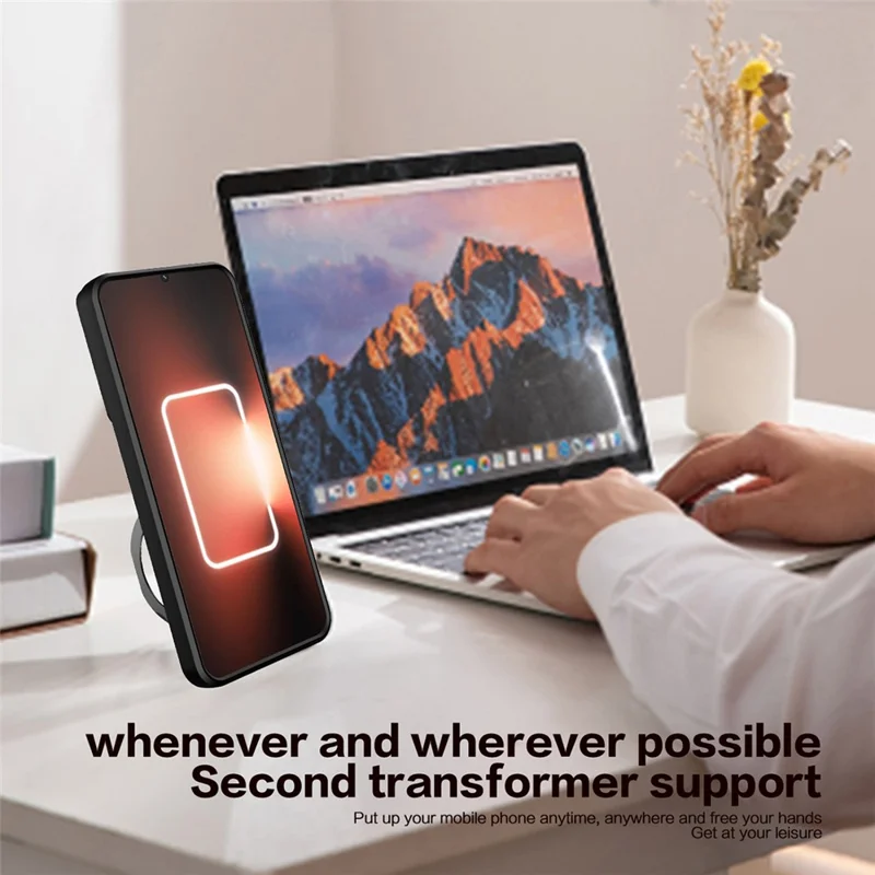 For Realme GT3 5G / GT Neo 5 5G PC+TPU Rotate Kickstand Cover Slide Lens Protection Shockproof Phone Case - Black