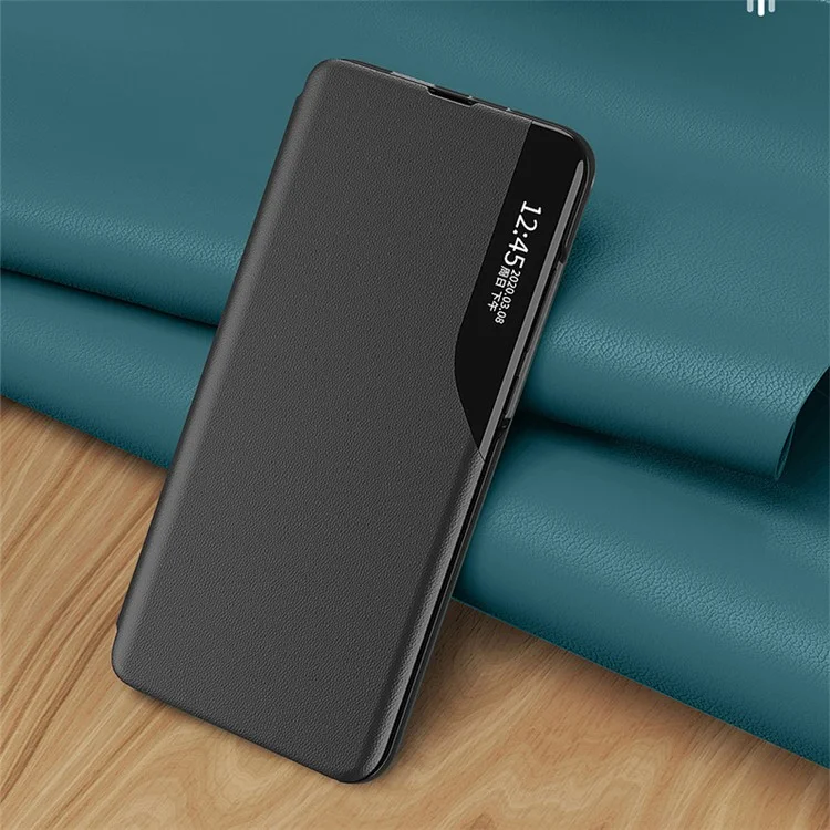 For Honor 90 Lite 5G / X50i 5G View Window Phone Case PU Leather Shockproof Stand Cover - Preto