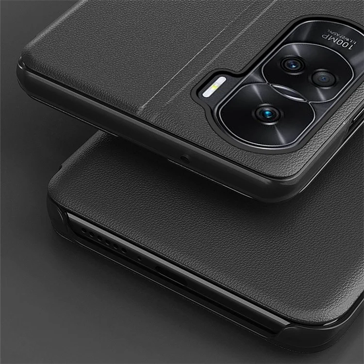 For Honor 90 Lite 5G / X50i 5G View Window Phone Case PU Leather Shockproof Stand Cover - Preto