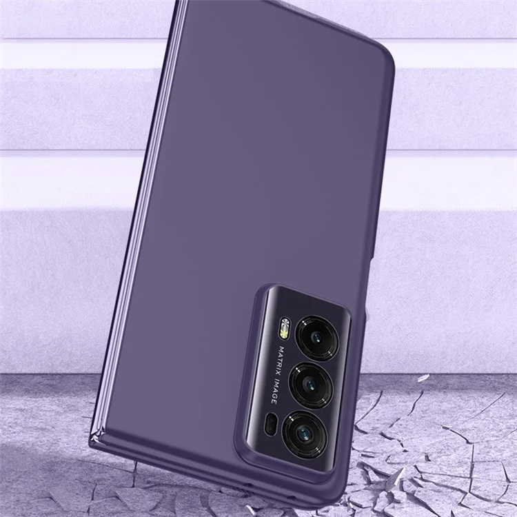 For Honor Magic V2 5G Pele de toque + Capa de PC Phone Case com Película de Vidro Temperado (Suporte para desbloqueio de impressão digital) - Preto