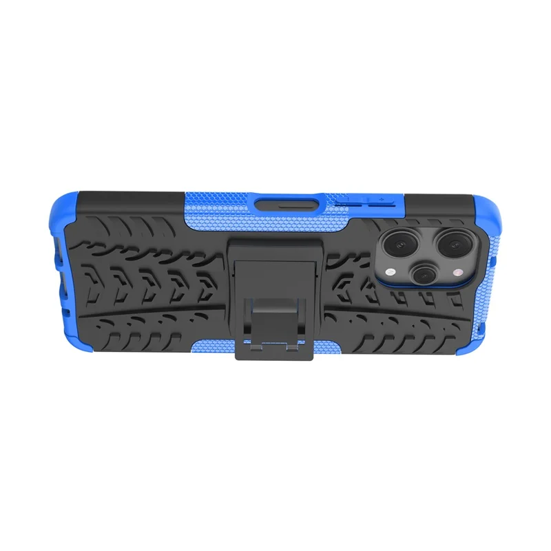 Para Xiaomi Redmi 12 4G Funda de teléfono a prueba de golpes con patrón de neumático PC+TPU, soporte de teléfono - Azul