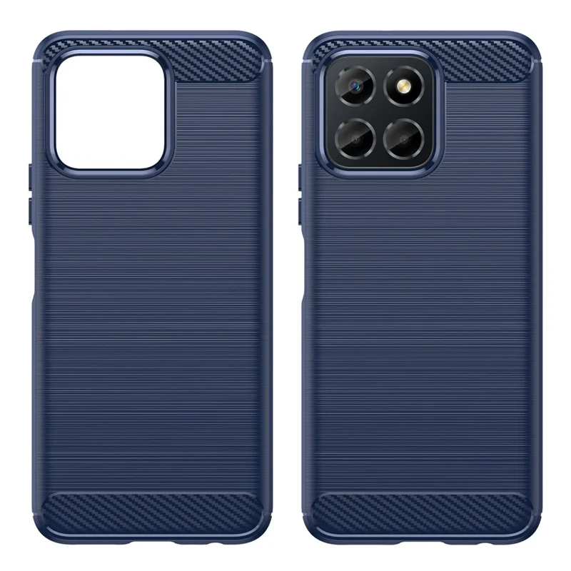 TPU Phone Case for Honor X8 5G / X6 4G / X6 5G / X6s 4G / Play 30 / Play6C 4G / 70 Lite 5G / X8a 5G , Brushed Carbon Fiber Texture Protective Cover - Blue