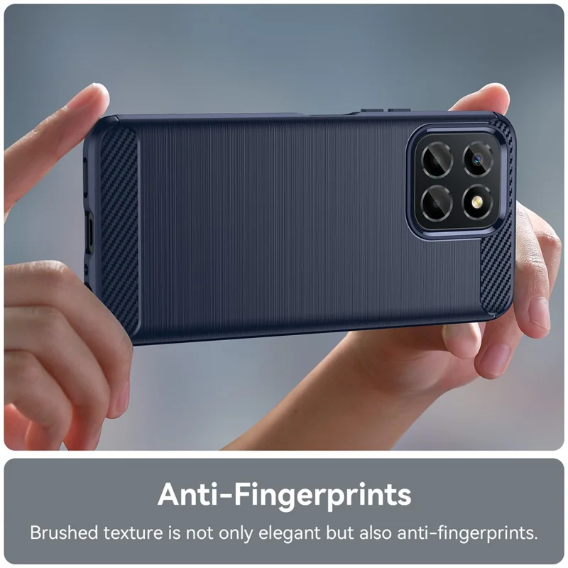 TPU Phone Case for Honor X8 5G / X6 4G / X6 5G / X6s 4G / Play 30 / Play6C 4G / 70 Lite 5G / X8a 5G , Brushed Carbon Fiber Texture Protective Cover - Blue