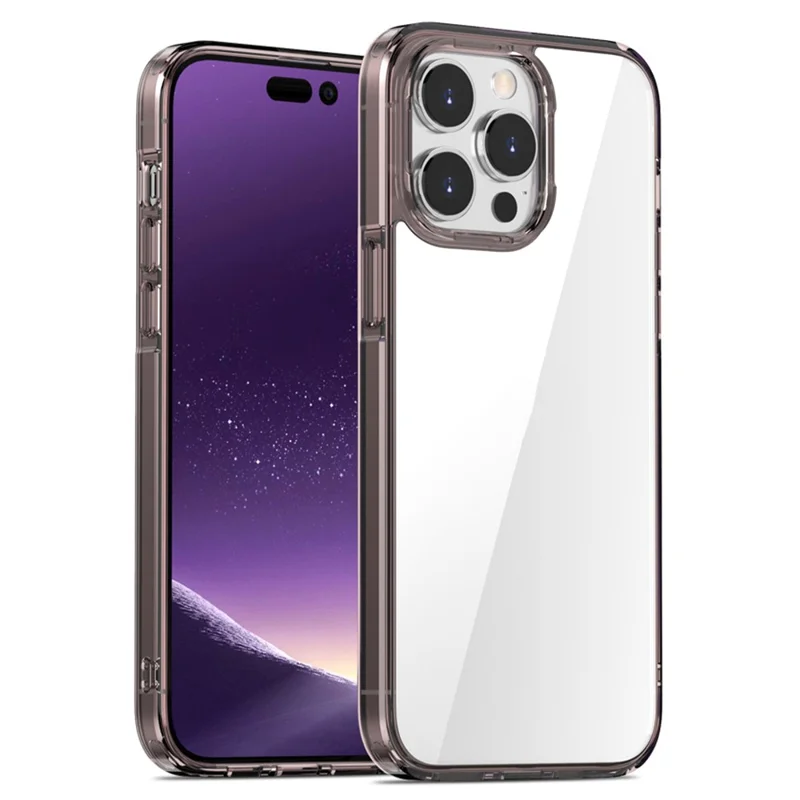 Aurora Series For iPhone 15 Plus Hard PC + Soft TPU Phone Case Clear Mobile Phone Shell Cover - Transparent Tan