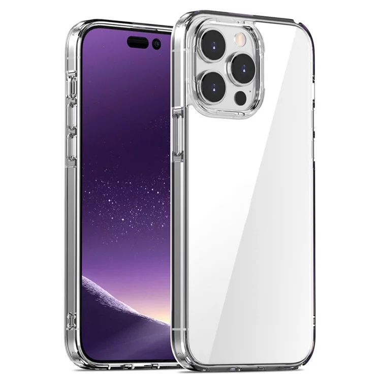 Aurora Series Per iPhone 15 Clear Slim Mobile Phone Shell Case Hard PC + Soft TPU Cover - Trasparente