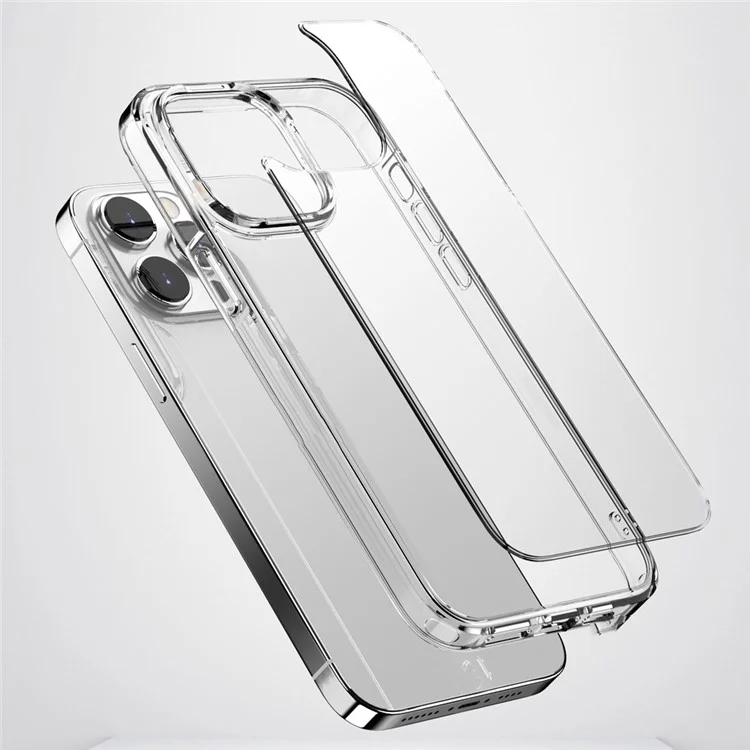 Aurora Series Per iPhone 15 Clear Slim Mobile Phone Shell Case Hard PC + Soft TPU Cover - Trasparente