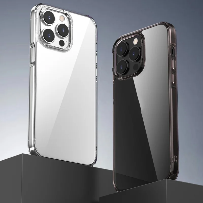 Aurora Series For iPhone 15 Pro Max Clear Mobile Phone Shell PC + TPU Anti-Scratch Phone Case Cover - Transparent Purple