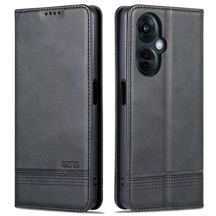 AZNS For Oppo K11x 5G Wallet PU Leather Phone Case Cowhide Texture Stand Cover - Black