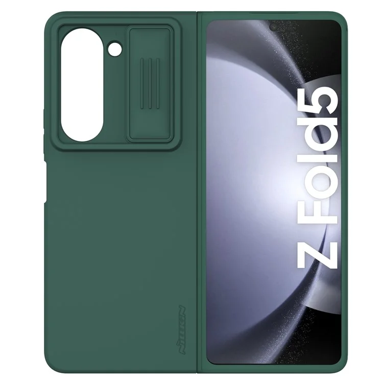 NILLKIN Shockproof Case for Samsung Galaxy Z Fold5 5G Dual Layer Hybrid Hard PC Soft Silicone Case with Slide Camera Lens Cover - Green