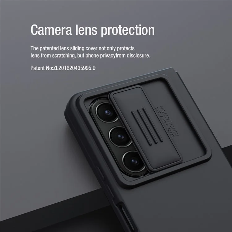 NILLKIN Shockproof Case for Samsung Galaxy Z Fold5 5G Dual Layer Hybrid Hard PC Soft Silicone Case with Slide Camera Lens Cover - Green
