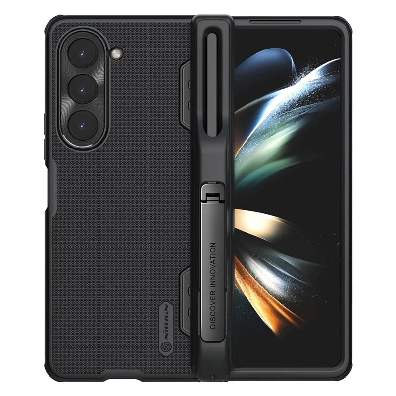 NILLKIN Super Frosted Shield Fold pour Samsung Galaxy Z Fold5 5G Étui de téléphone en PC + TPU mat avec support et fente pour stylo - Noir