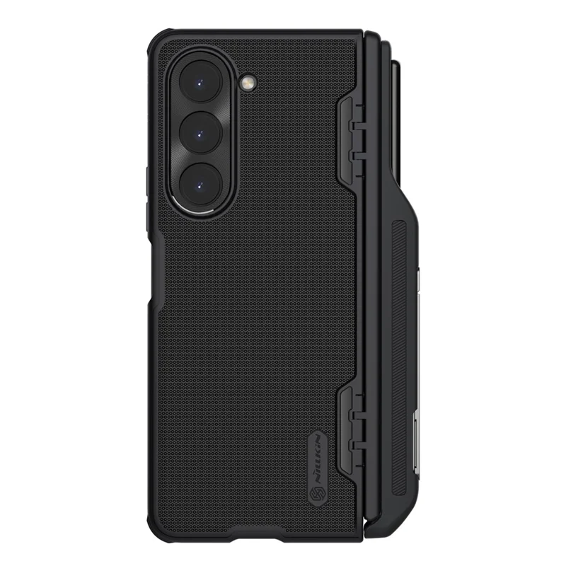 NILLKIN Super Frosted Shield Fold pour Samsung Galaxy Z Fold5 5G Étui de téléphone en PC + TPU mat avec support et fente pour stylo - Noir