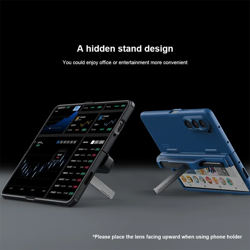 NILLKIN Super Frosted Shield Fold pour Samsung Galaxy Z Fold5 5G Étui de téléphone en PC + TPU mat avec support et fente pour stylo - Noir