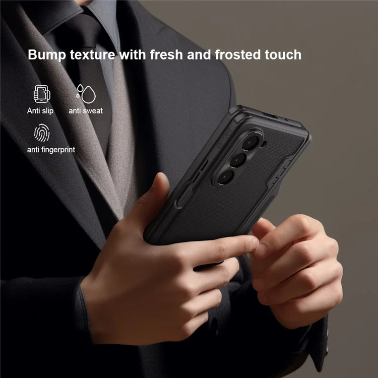 NILLKIN Super Frosted Shield Fold for Samsung Galaxy Z Fold5 5G PC + TPU Phone Case Matte Kickstand Cover with Pen Slot - Green