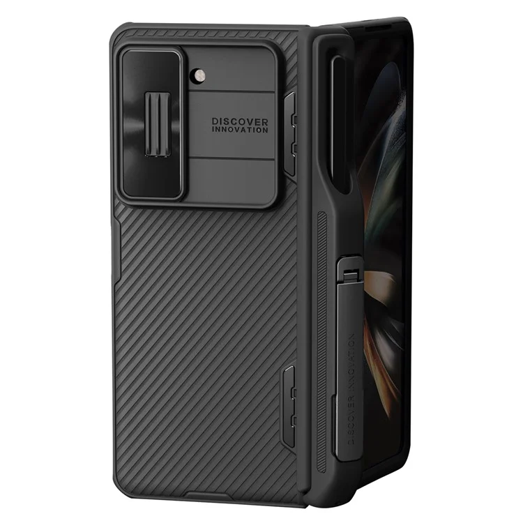 NILLKIN CamShield Fold Case für Samsung Galaxy Z Fold5 5G TPU+PC Handyhülle mit Ständer und Stifthalter - Schwarz