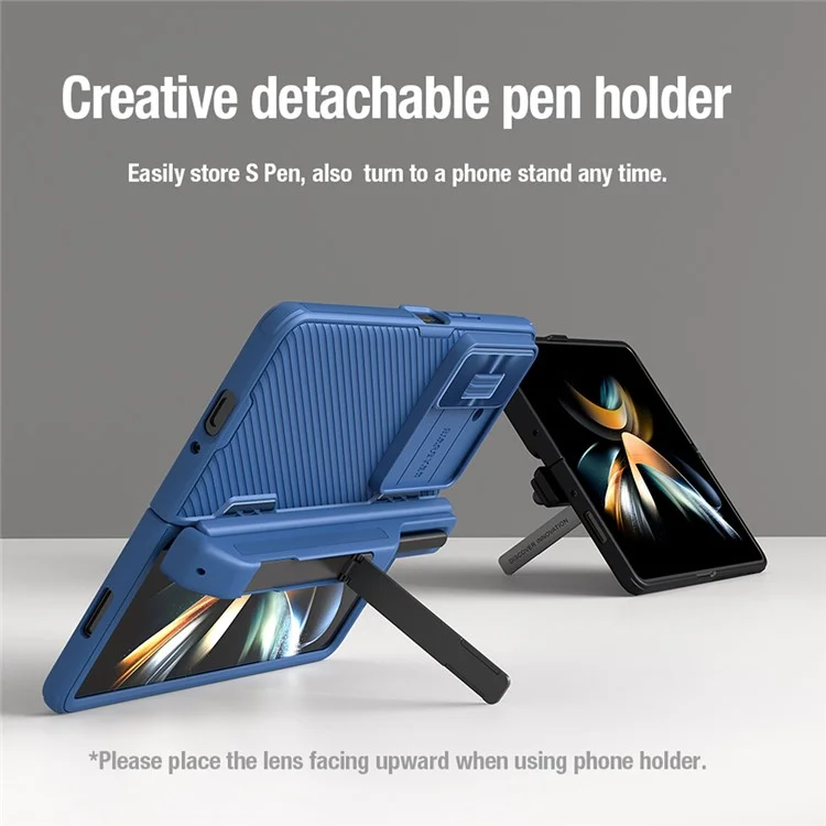 NILLKIN CamShield Fold Case für Samsung Galaxy Z Fold5 5G TPU+PC Handyhülle mit Ständer und Stifthalter - Schwarz