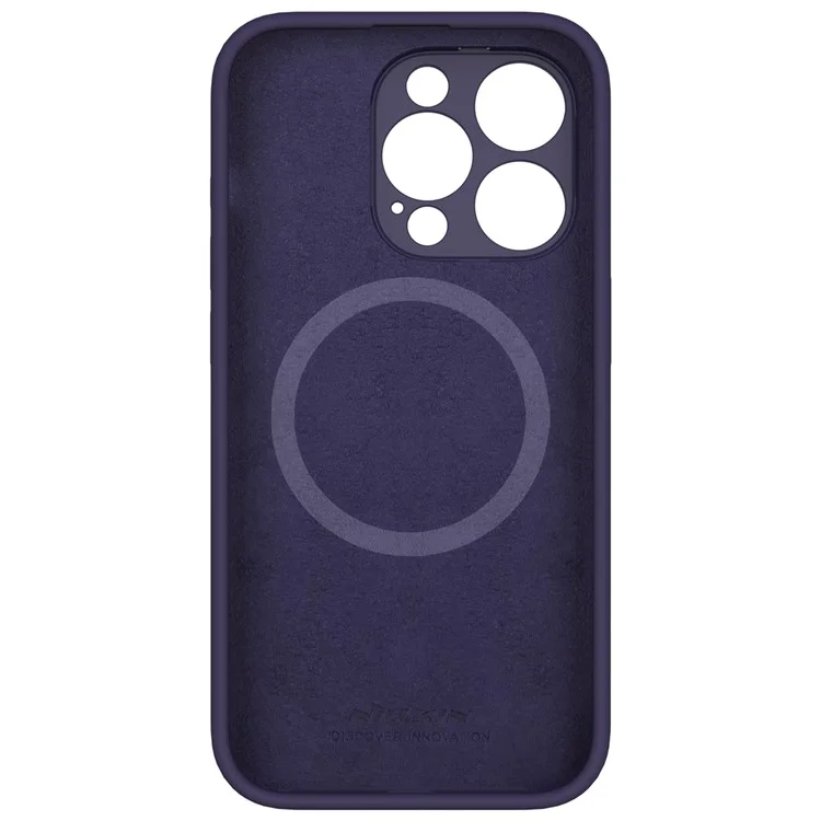NILLKIN Lenswing Magnetic Phone Case for iPhone 15 Pro Max Camera Lens Guard Kickstand Silicone Cover Compatible with MagSafe - Purple