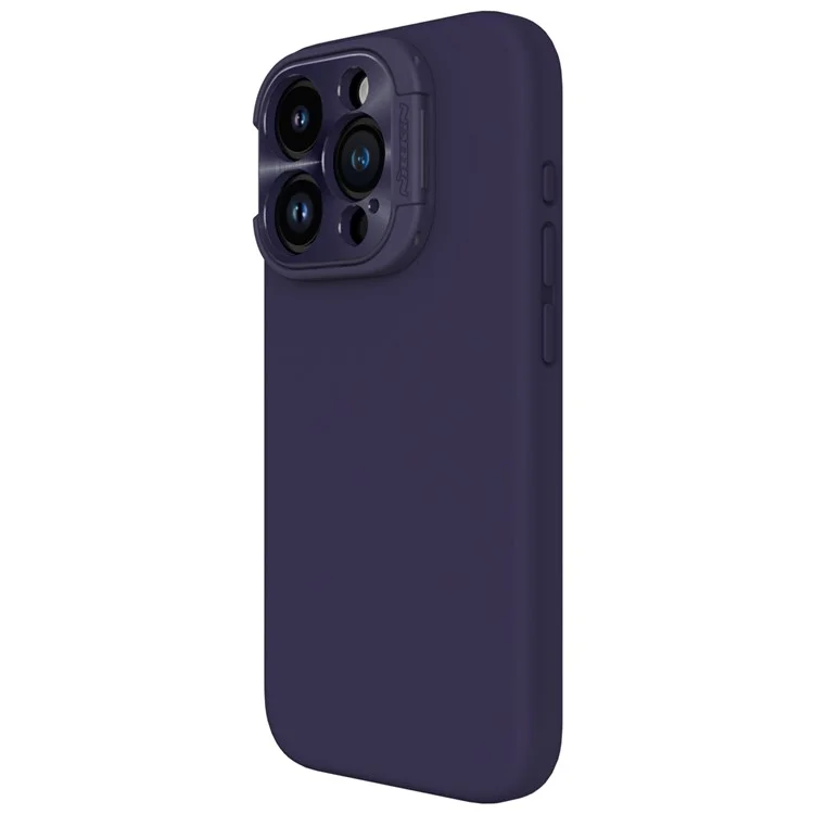 NILLKIN Lenswing Magnetic Phone Case for iPhone 15 Pro Max Camera Lens Guard Kickstand Silicone Cover Compatible with MagSafe - Purple