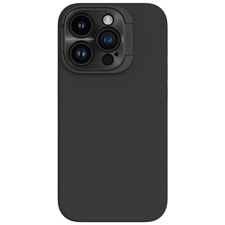 NILLKIN Lenswing Magnetic Phone Case for iPhone 15 Pro , Soft Silicone Camera Lens Frame Kickstand Cover - Black