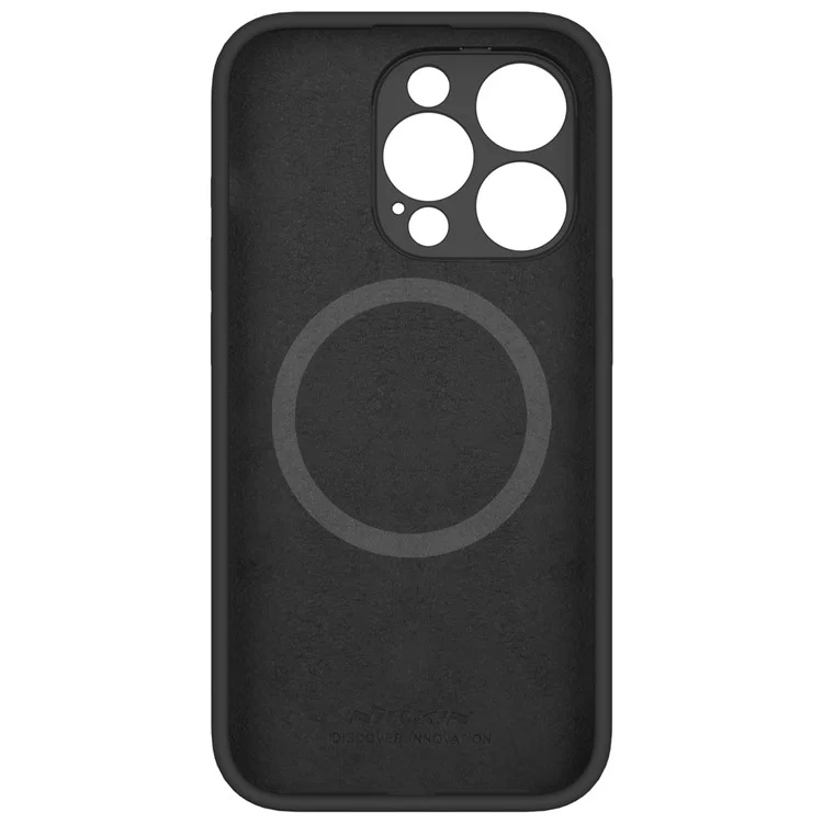 NILLKIN Lenswing Magnetic Phone Case for iPhone 15 Pro , Soft Silicone Camera Lens Frame Kickstand Cover - Black