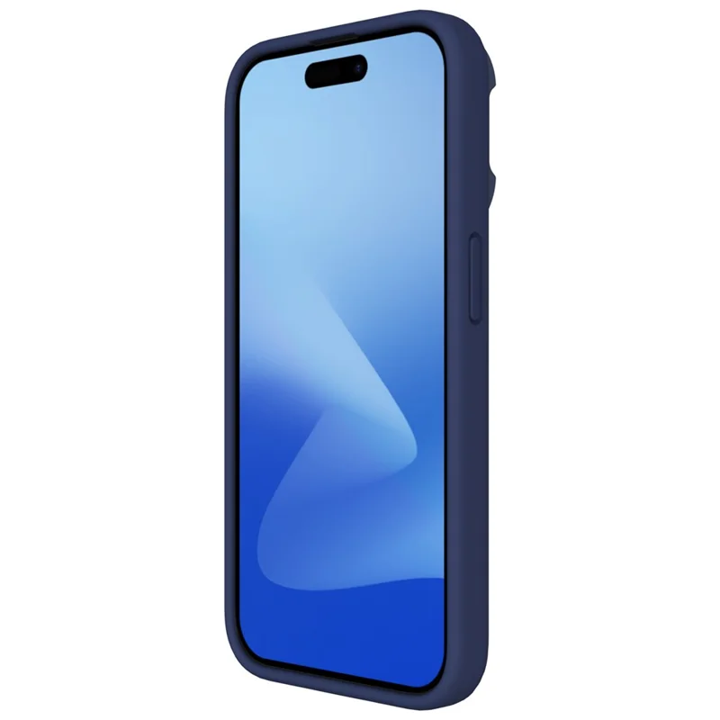 NILLKIN Lenswing Magnetic Phone Case for iPhone 15 Pro , Soft Silicone Camera Lens Frame Kickstand Cover - Blue