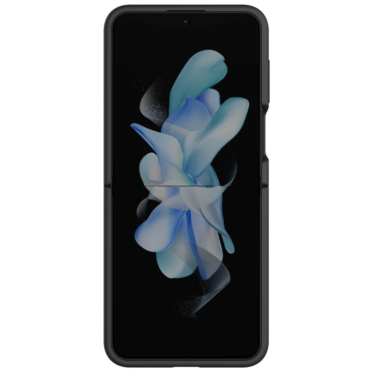 NILLKIN Pour Samsung Galaxy Z Flip5 5G Étui de Protection en Silicone Liquide avec Porte-Doigt et Support - Noir