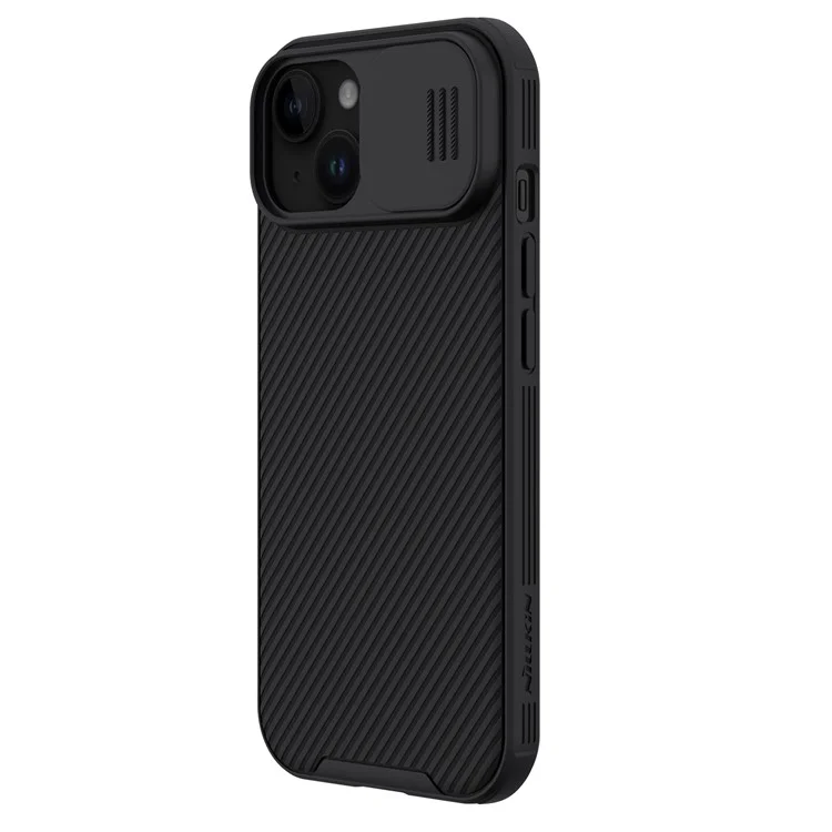 NILLKIN CamShield Pro Series for iPhone 15 Slide Camera Lid Phone Case PC+TPU Anti-drop Cover - Black