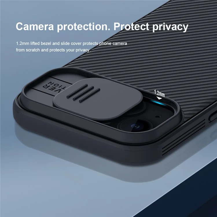 NILLKIN CamShield Pro Series для iPhone 15 Slide Camera Lid Phone Case PC+TPU Anti-drop Cover - Чёрный