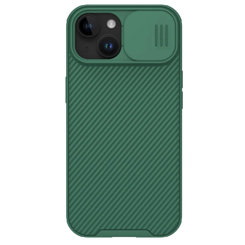 NILLKIN CamShield Pro Series for iPhone 15 Slide Camera Lid Phone Case PC+TPU Anti-drop Cover - Green