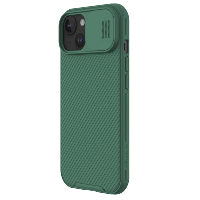NILLKIN CamShield Pro Series for iPhone 15 Slide Camera Lid Phone Case PC+TPU Anti-drop Cover - Green