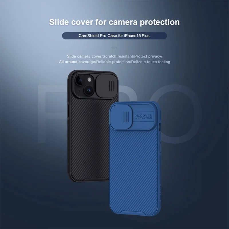 NILLKIN CamShield Pro Series for iPhone 15 Slide Camera Lid Phone Case PC+TPU Anti-drop Cover - Green