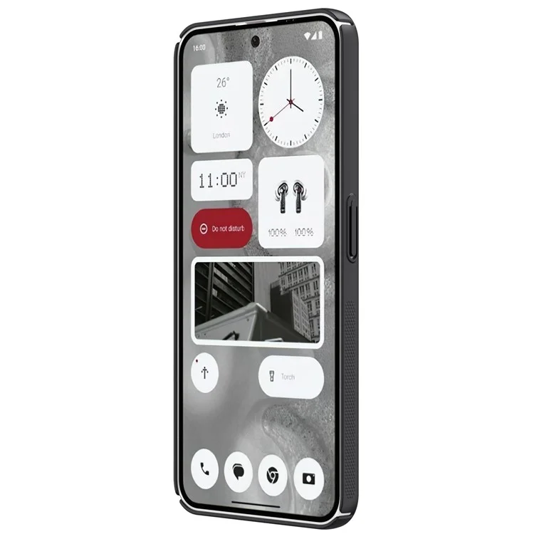 NILLKIN Frosted Shield Phone Case для Nothing Phone (2), матовый жёсткий пластиковый защитный чехол для задней панели - чёрный
