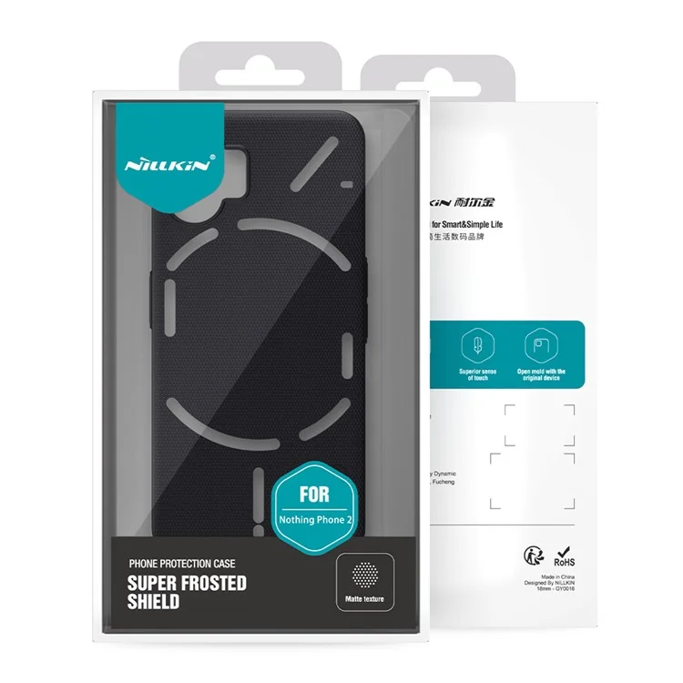 NILLKIN Frosted Shield Phone Case для Nothing Phone (2), матовый жёсткий пластиковый защитный чехол для задней панели - чёрный