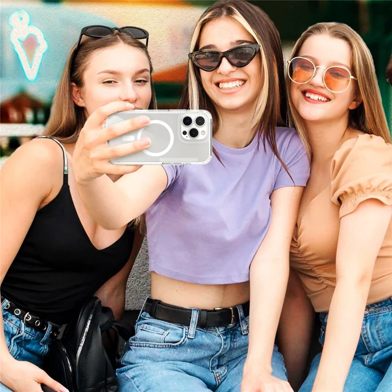 AHASTYLE PC06 For iPhone 13 Pro Compatible with MagSafe Cell Phone Cover HD Clear PC + TPU Case Shell